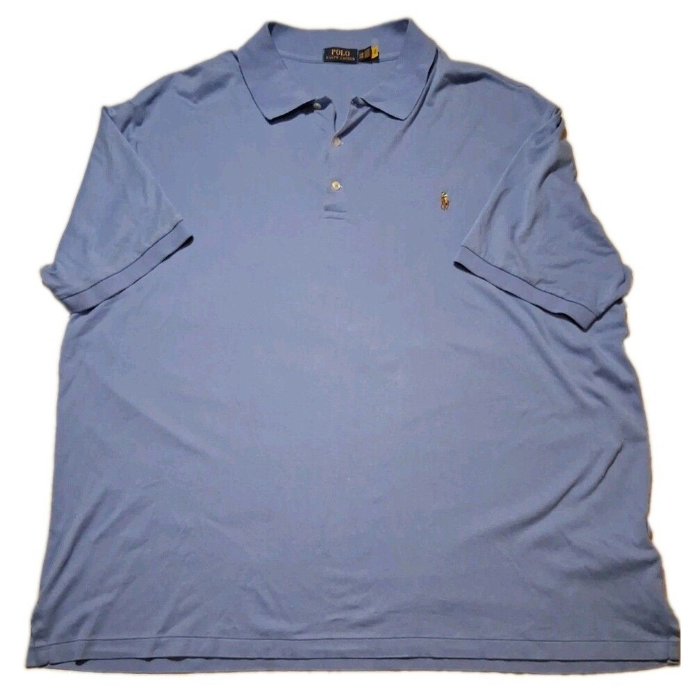 Polo Ralph Lauren Polo Shirt Mens 3XB Big Blue Performance Preppy Flesh Pony